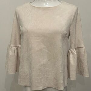 Altar'd State Women’s Faux Suede Boho Coastal Cowgirl Flutter Sleeve Top XS‎